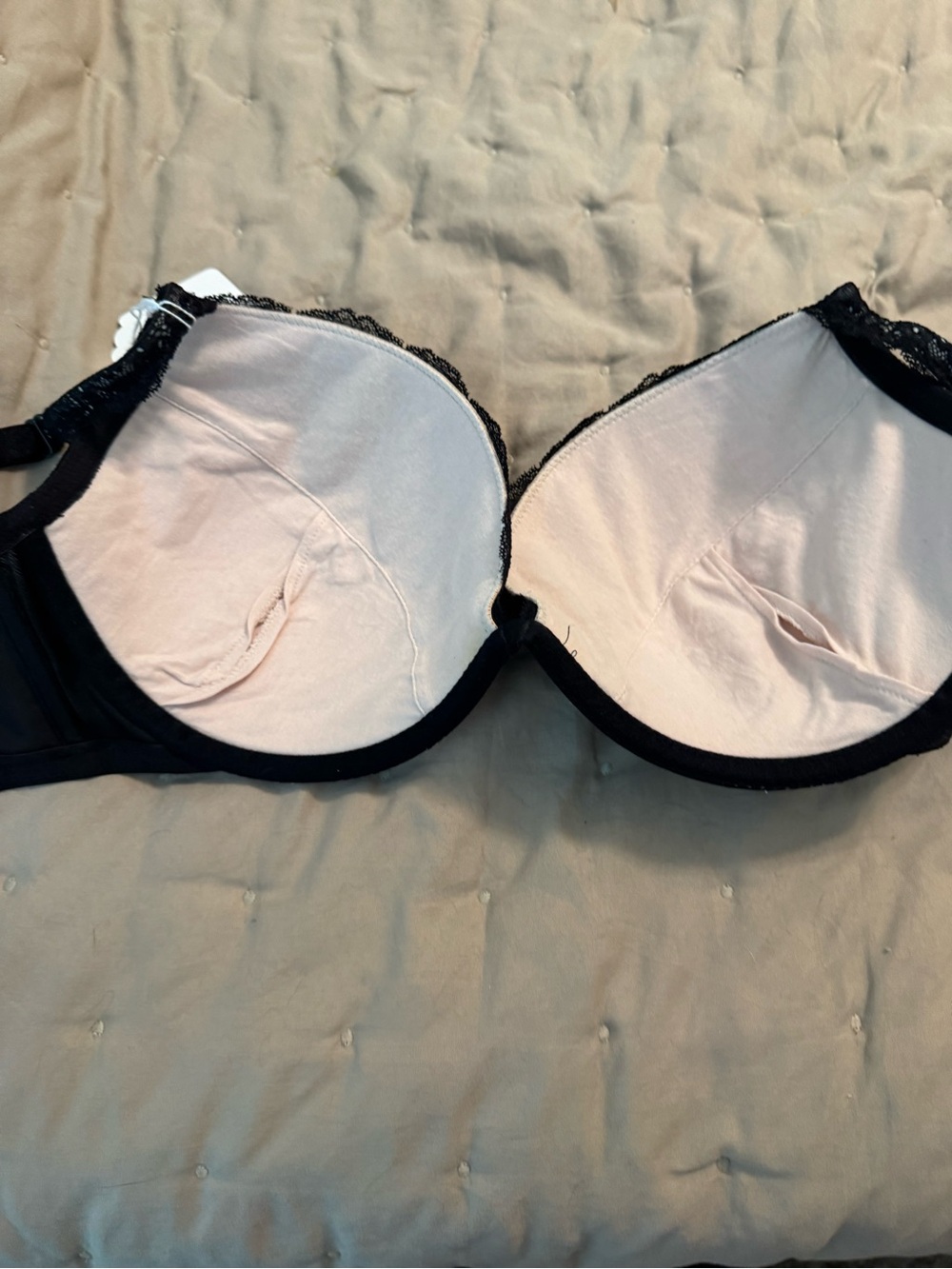 Cacique Black Lace Underwire Bra with Floral Overlay - Picture 5 of 5